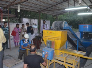 Showcasing flyash brick technology to Yatris at TARA Machines and Tech Services Pvt. Ltd, Ghitorni