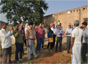 TGY Participants interacting with Farmers practicing WADI model and intercropping in Village Dhikoli